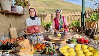 Baking Traditional Bread amp Cooking Meat Patties Over Fire in a Mountain Village [upl. by Atreb]