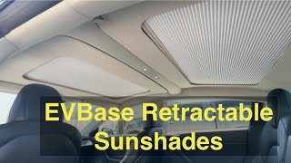 EVBase Tesla Model 3 amp Y Retractable Sunshade [upl. by Kcoj98]