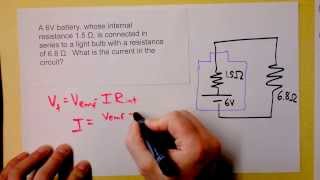 EMF Internal Resistance and Terminal Voltage of Batteries Worked Example  Doc Physics [upl. by Aliek652]