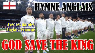 🏴󠁧󠁢󠁥󠁮󠁧󠁿 God Save the King 👑 EnglishFrench lyricsparoles  Hymne anglais  Twickenham  Rugby 🏉 [upl. by Rett]