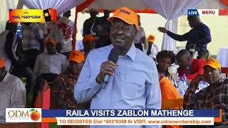 Railas EMOTIONAL speech to the people of Meru during his visit to Zablon Mathenge [upl. by Parlin833]