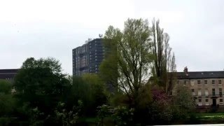 Demolition of Norfolk Court in the Gorbals Glasgow 8th May 2016 [upl. by Thetisa]