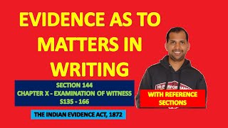 Section 144 of Evidence Act  Evidence as to matters in WRITING  The Examination of Witness [upl. by Brennan]