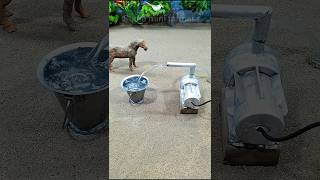 Mini tractor project mini motor water pump project horse video  278 [upl. by Drawyah279]