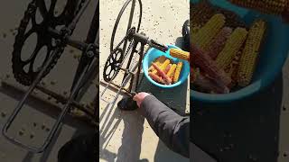 Craftsmans homemade handcranked inertia corn separator [upl. by Suckow]