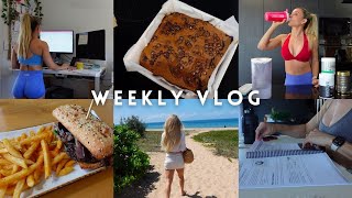 Weekly Vlog 👙 gym mic fail baking treats beach tanning new Keep That Pump  MaryJane Overall [upl. by Yrrah]