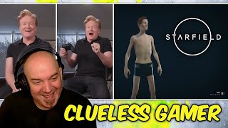 CLUELESS GAMER Conan OBrien Plays STARFIELD [upl. by Sanoy]