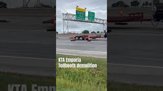 Aug 30 2024 Kansas Turnpike Authority Emporia tollbooth demolition [upl. by Ttezzil]