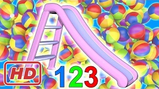 Binkie TV  Learn Numbers With Funny Color Balls  Playground slide  3D Toy Video For Kids [upl. by Delcina74]