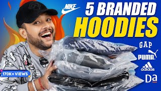 5 BEST Winter HoodiesSweatshirts FOR MEN 2024 🔥 Nike Puma Gap Hoodies Haul Review  ONE CHANCE [upl. by Drawyeh]