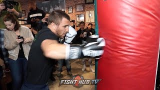 VASYL LOMACHENKO SHOWS YOU HOW A MASTER THROWS COMBINATIONS ON THE HEAVY BAG [upl. by Oinoitna590]