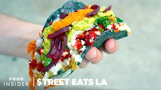 7Layer Tacos And Blue Corn Quesadillas From Villas Tacos  treet Eats LA [upl. by Perretta]