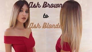 ASHY  Ash Brown Roots to White Blonde Ombre  Stella [upl. by Nyliahs]