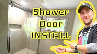 60” Shower Glass Door Install Lowes Ove DIY WINNI Vlog 006 [upl. by Larner]