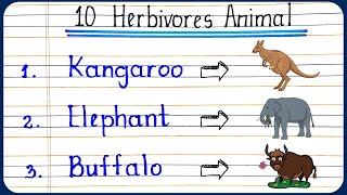 Herbivorous Animals name  10 Herbivorous Animals  Herbivorous Animals name in English [upl. by Kaine441]