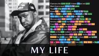 Kool G Rap  My Life  Lyrics Rhymes Highlighted [upl. by Ilat]