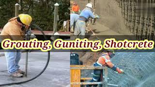 Difference between Grouting Guniting and Shotcrete  Civil Engineering  Shiwani Jha [upl. by Nnailuj]