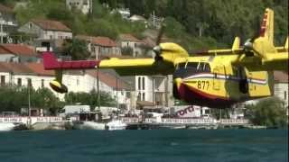 CL415 Water Bomber near Komin Neretva Croatia [upl. by Obnukotalo]