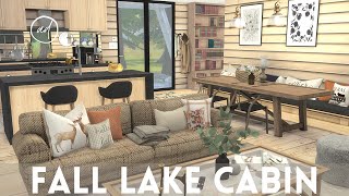 COZY FALL LAKE CABIN  Sims 4  CC SPEED BUILD  CC List [upl. by Vlad]