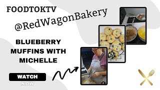 Blueberry Muffins and Breakfast with Red Wagon Bakery  FoodTokTV [upl. by Lehcin]