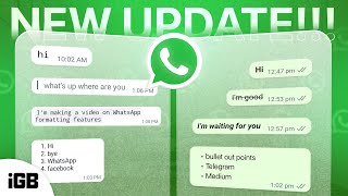 WhatsApp New Text Formatting Features Type Bold Lists Quotes amp Code in Chats 2024 Update [upl. by Nnalorac]