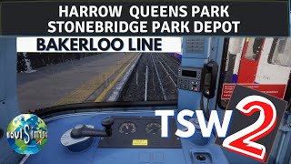 TSW2  BAKERLOO LINE 1972 TUBE STOCK  HARROWQUEENS PARKSTONEBRIDGE PARK DEPOT [upl. by Nowd]