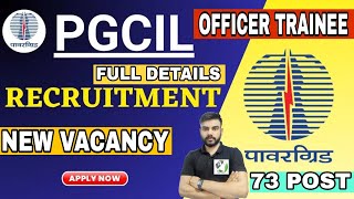 PGCIL OFFICER TRAINEE ONLINE FORM PGCIL OFFICER TRAINEE NEW VACANCYPGCIL NEW VACANCYPGCIL VACANCY [upl. by Enitsugua]