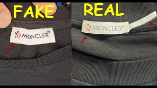 Moncler t shirt real vs fake How to spot fake Moncler t shirts and blouses [upl. by Nwahsyar203]