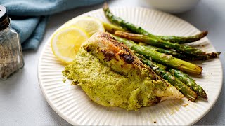 Pesto Stuffed Chicken with Asparagus Keto Air Fryer Recipe [upl. by Suiradel187]