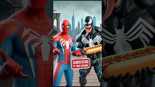 “SpiderMan vs Venom for the Hot Dog”marvel avengers spiderman venomshorts [upl. by Annaerdna]