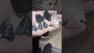 Arrowheads from flakes for jewelry and suitable for hunting obsidian hunting jewelry [upl. by Clarance]