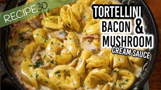 Tortellini Alla Panna with Bacon Mushroom in a cream sauce [upl. by Reace]