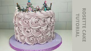 How to pipe rose swirls  Rosette Buttercream Cake tutorial  Princess Cake [upl. by Leanard360]