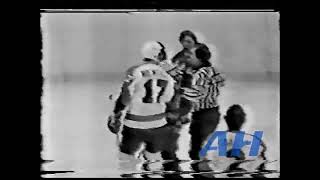 NHL Dec 7 1978 Philadelphia Flyers v New York Rangers R Paul Holmgren v Nick Fotiu almost [upl. by Wesley323]