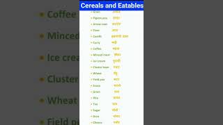 Cereals and Eatables English grammar Shorts english [upl. by Otir]