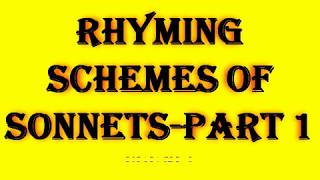 9 Italian Petrarchan Shakespeare Sonnets UGC NET MA English Entrance Rhyming Scheme Part 1 [upl. by Raney]