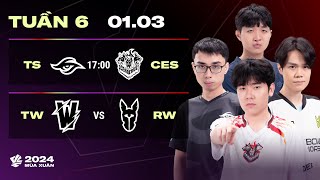 TS vs CES BO3  TW vs RW BO3  VCS 2024 MÙA XUÂN  TUẦN 6  01032024 [upl. by Clein154]