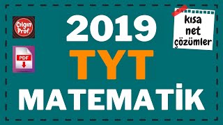 2019 TYT MATEMATİK PDF  2019 TYT Matematik Soru Çözümleri [upl. by Davies]