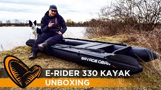 UNBOXING ERIDER 330 KAYAK Das perfekte Kayak zum Angeln I Elektromotor Schlauchboot I SAVAGE GEAR [upl. by Nylcsoj908]