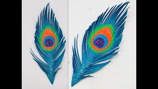 Diy How to make Easy Paper Peacock Feather [upl. by Becki742]