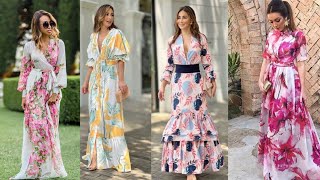 Vestidos Largos EstampadosStunning Floral Summer Printed Maxi Dresses Design StylesBest Summer [upl. by Mosira]