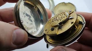 Antique pair cased fusee verge pocket watch [upl. by Merridie]