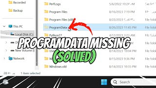 ProgramData Folder Missing Not Found in Windows SOLVED [upl. by Ber]