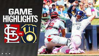 Cardinals vs Brewers Game Highlights 51224  MLB Highlights [upl. by Emina]