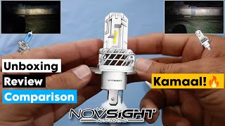 NOVSIGHT LED Bulb  Review amp Comparison with Halogen Bulb  YAMAHA YBR125  KK VIDZ [upl. by Thgiwed]