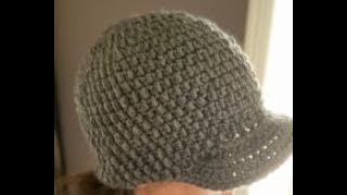 How to crochet a beanie hat with brim [upl. by Ynnob366]