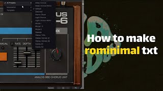 How to make rominimal txt and percussionкак делать румынский минимал [upl. by Feenah]