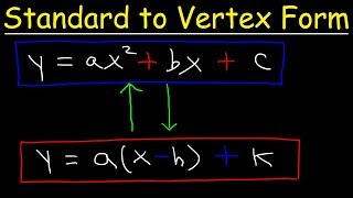 Standard Form to Vertex Form  Quadratic Equations [upl. by Enyr]