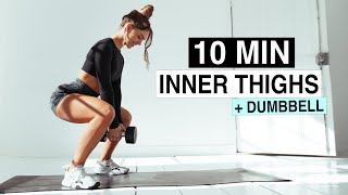 10 MIN TONED INNER THIGH WORKOUT  effectively target the inner part of your legs dumbbell only [upl. by Hamehseer]