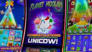 UNICOW Trigger Journey to the Planet Moolah  LIVE PLAY BONUS on CASINO SLOTS [upl. by Nahsyar]